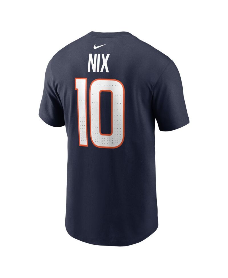 Men's Bo Nix Navy Denver Broncos 2024 NFL Draft Player Name & Number T-Shirt
