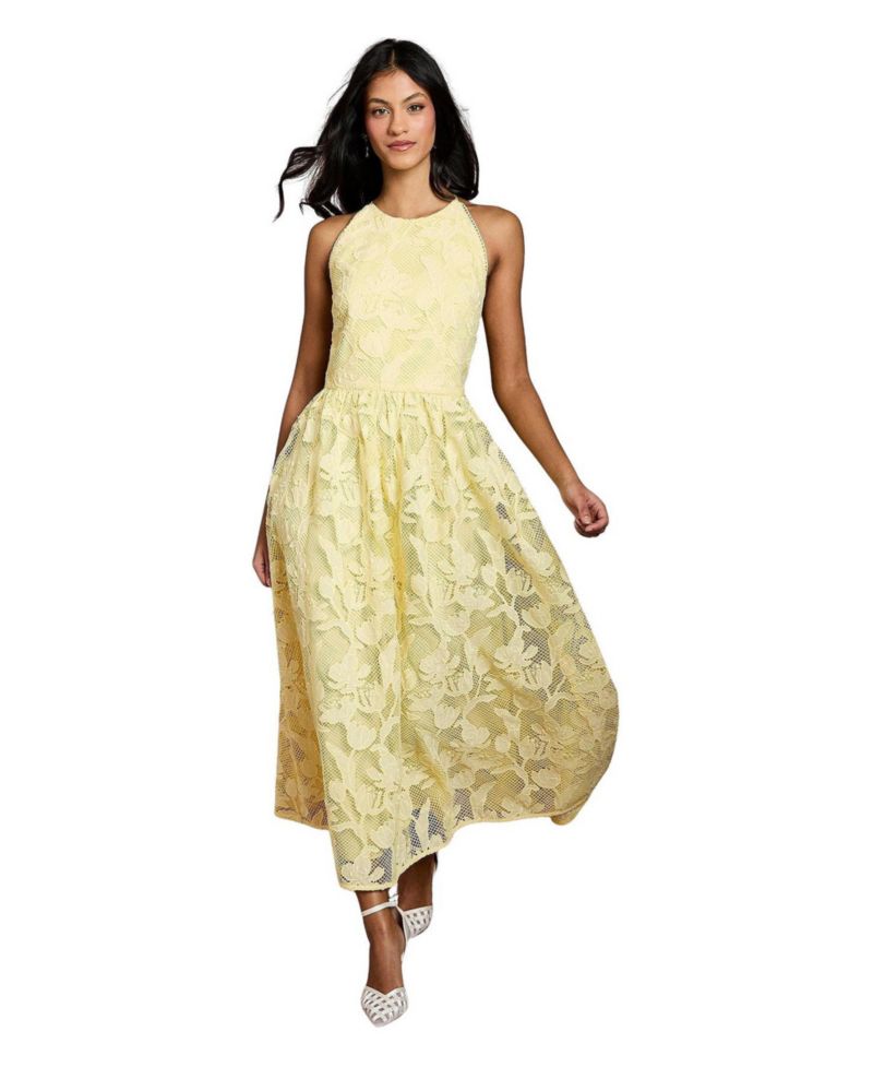 Women's Halterneck Lace Midi Dress