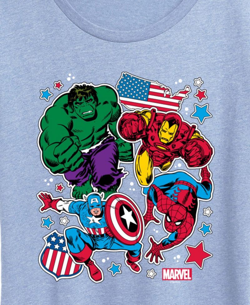Plus Size Marvel America Avengers Short-Sleeve Graphic T-Shirt