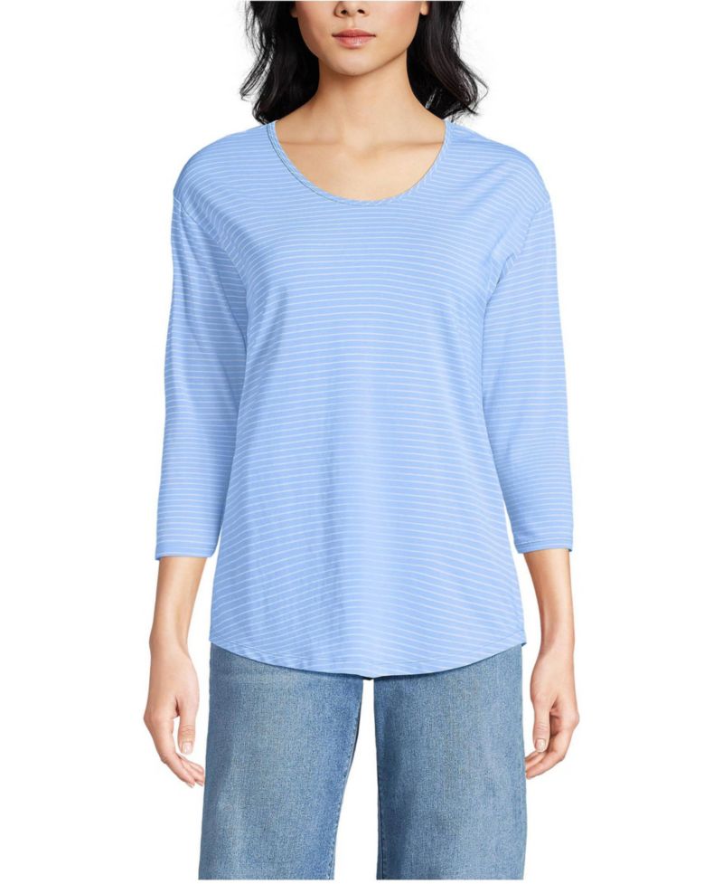 Women's 3/4 Sleeve Lightweight Jersey Shirttail Tee