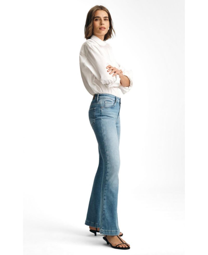 Women's Sydney High Rise Flare Flare In Mid Blue Feather Blue