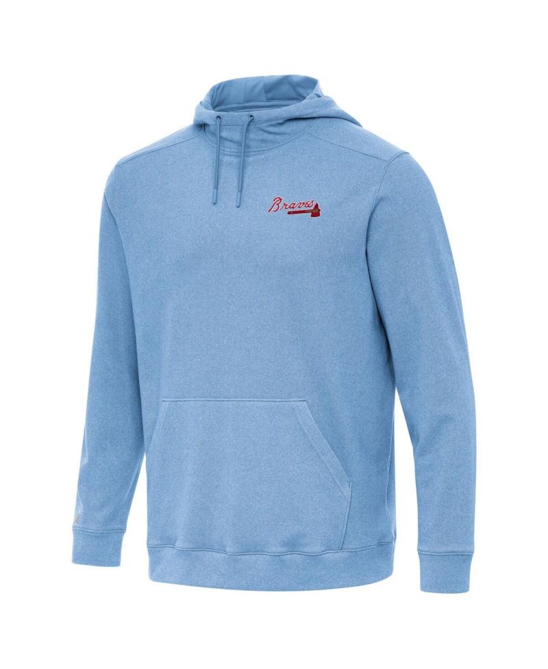 Men's Heather Powder Blue Atlanta Braves Cloud Pullover Hoodie