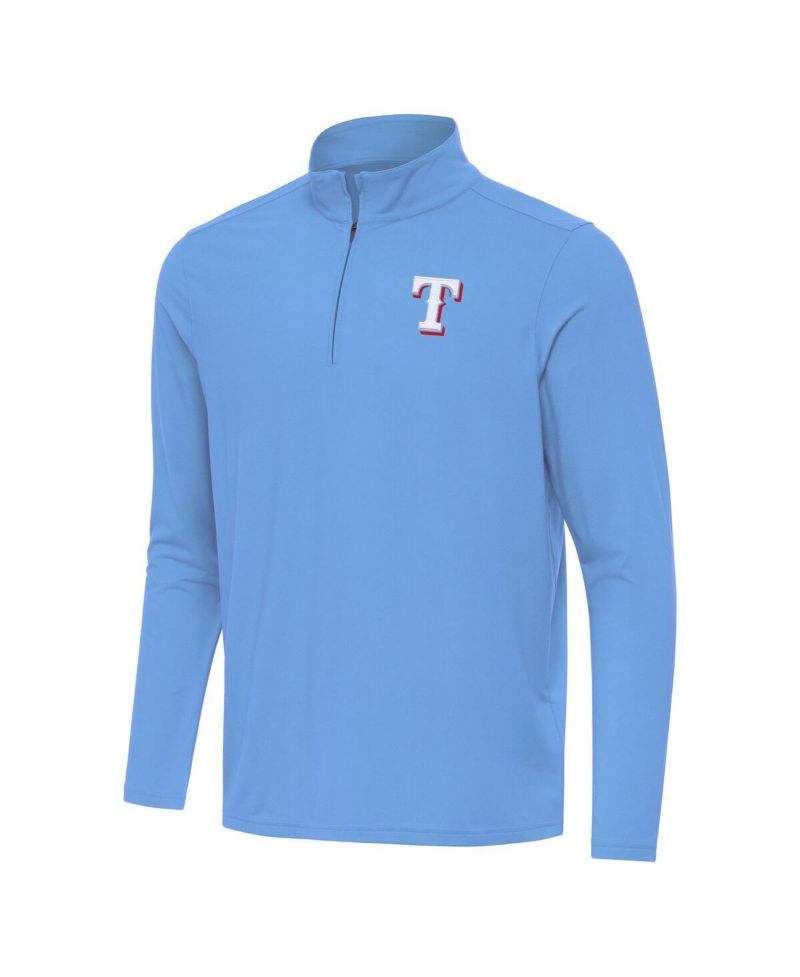 Men's Powder Blue Texas Rangers Intent Quarter-Zip Sweatshirt