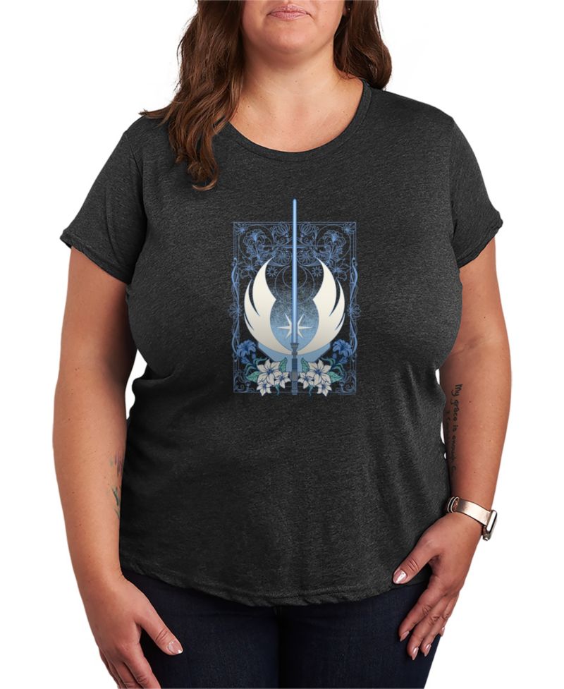 Plus Size Star Wars Medieval Lightsaber Graphic T-Shirt