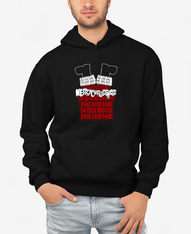 Men's Chimney Santa Word Art Hooded Sweatshirt