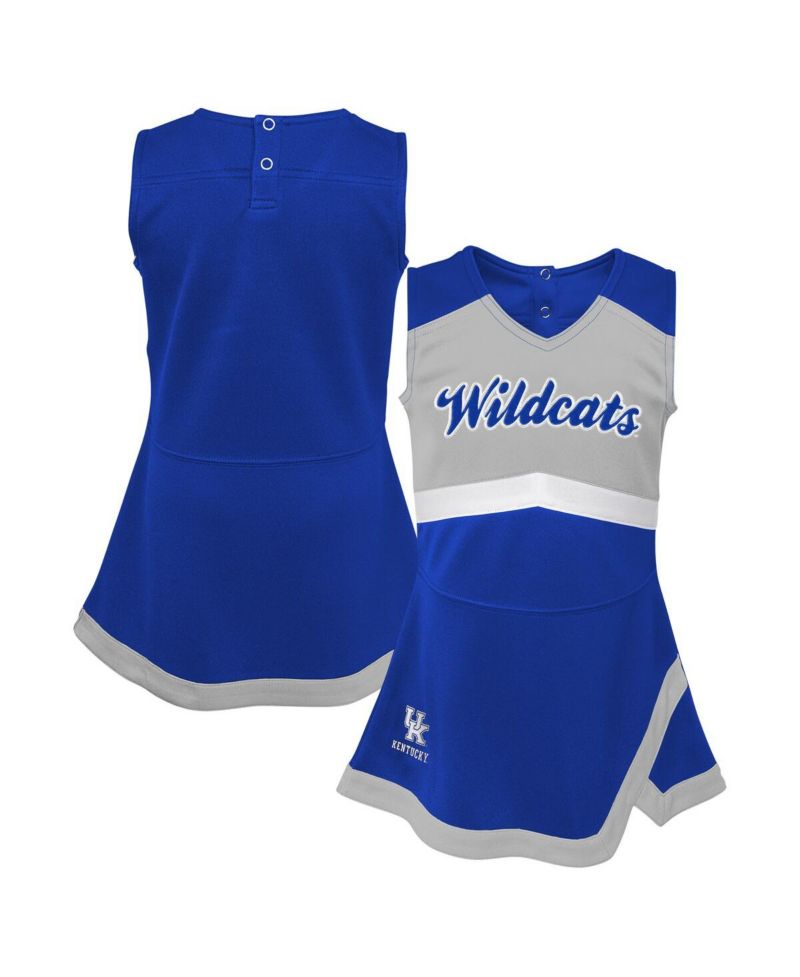 Big Girls Royal Kentucky Wildcats Cheer Captain Jumper Dress