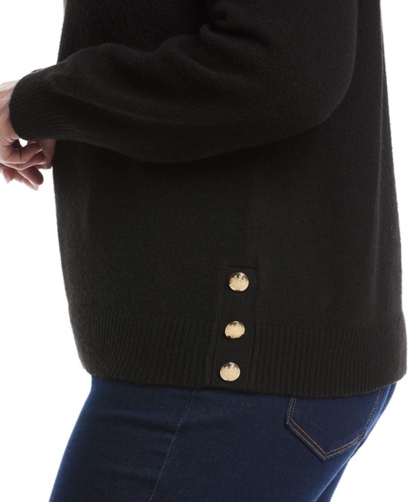 Women's Plus Size Crew Neck Novelty Long Sleeve Sweater
