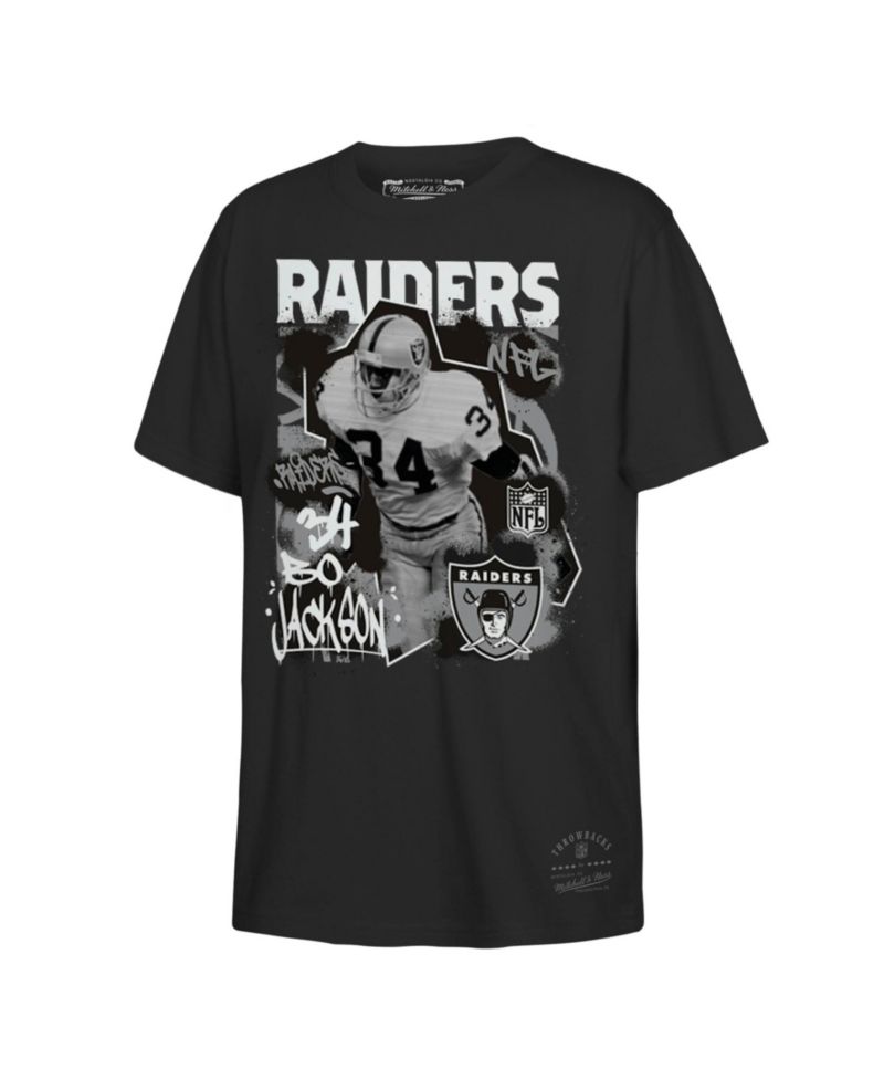 Big Boys and Girls Bo Jackson Black Las Vegas Raiders Star Player T-Shirt