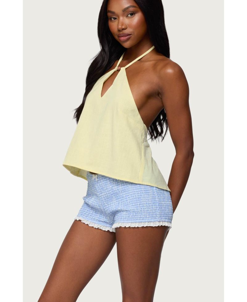 Women's Oliviana Linen Look Halter Top