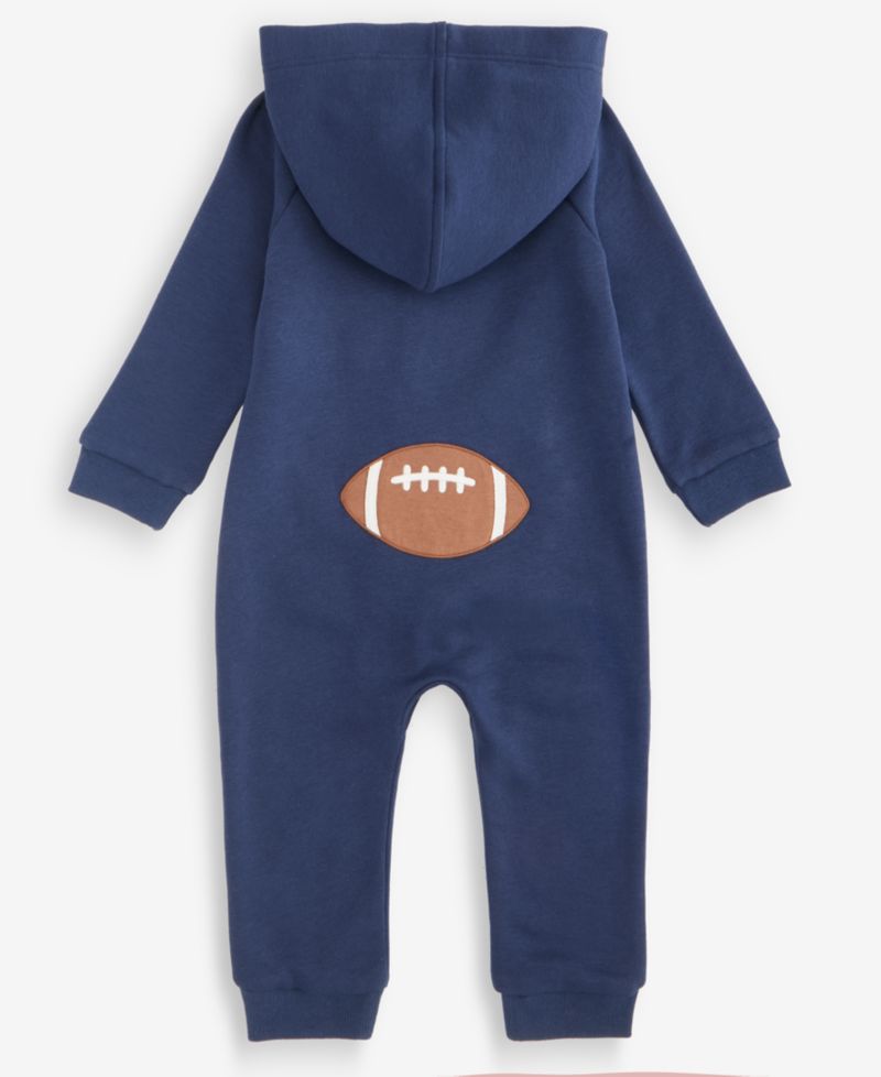 Baby Boys' 0M-24M Hooded Football Coverall