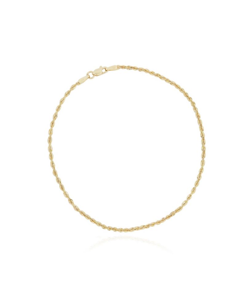 Rope Chain Bracelet 1.9 millimeters 9 inches