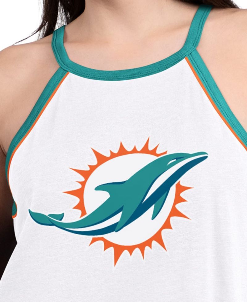 Women's White Miami Dolphins Redemption Win Slub Tank Top
