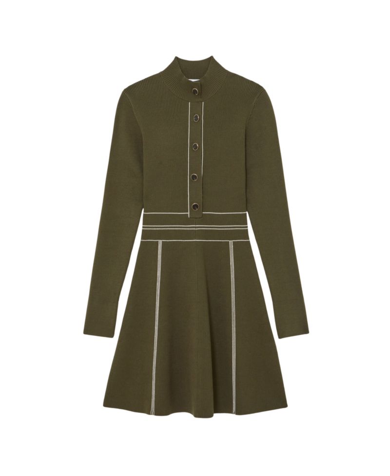 Women's Alex Mock-Neck Long-Sleeve Rib-Knit Mini Sweater Dress