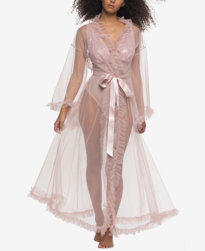 Women's Veil Tulle Ruffle Peignoir