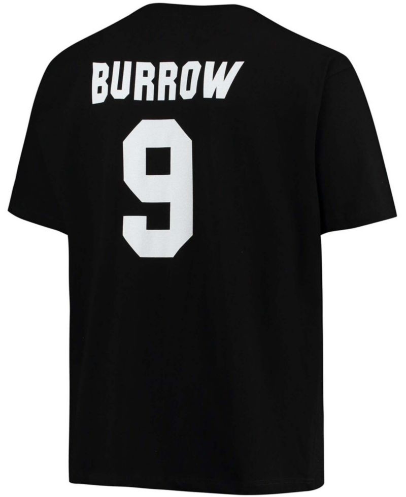 Men's Big and Tall Joe Burrow Black Cincinnati Bengals Player Name & Number T-shirt