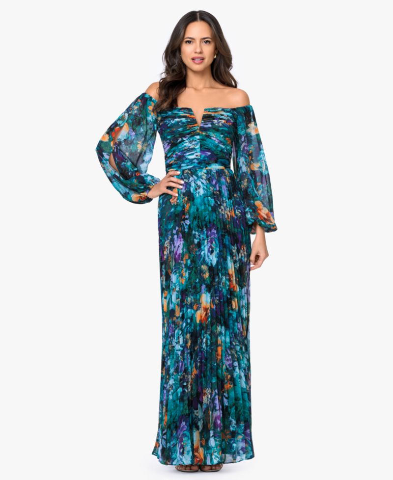 Women's Off-The-Shoulder Long-Sleeve Gown