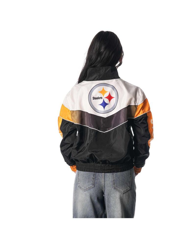 Women's Black Pittsburgh Steelers 1/4 Zip Track Sweatshirt