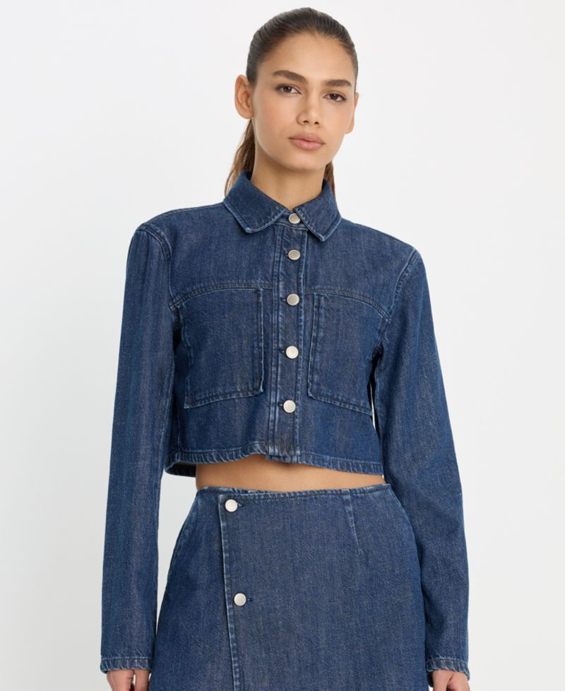 Women's Denim Cropped Jacket, Regular & Plus Size