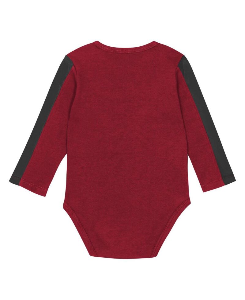 Baby Boys and Girls 3-Piece Garnet/Black South Carolina Gamecocks Double Down Bodysuit and Pants Set