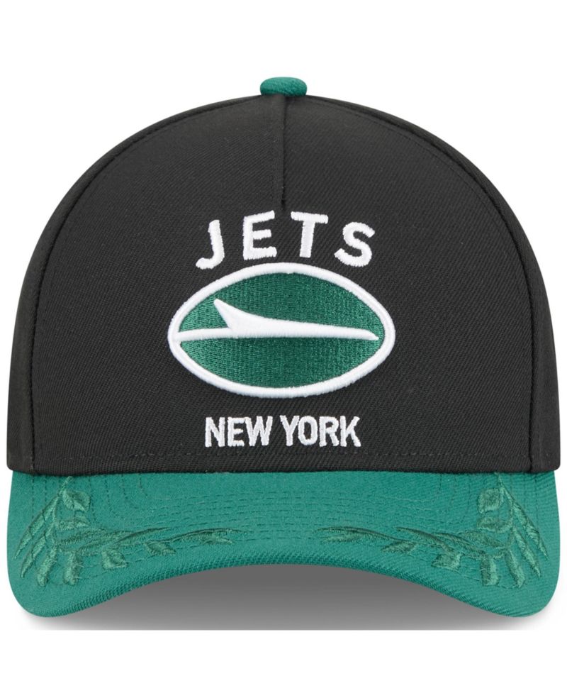 Men's Black/Green New York Jets 2025 NFL Draft 9FORTY A-Frame M-Crown Adjustable Hat