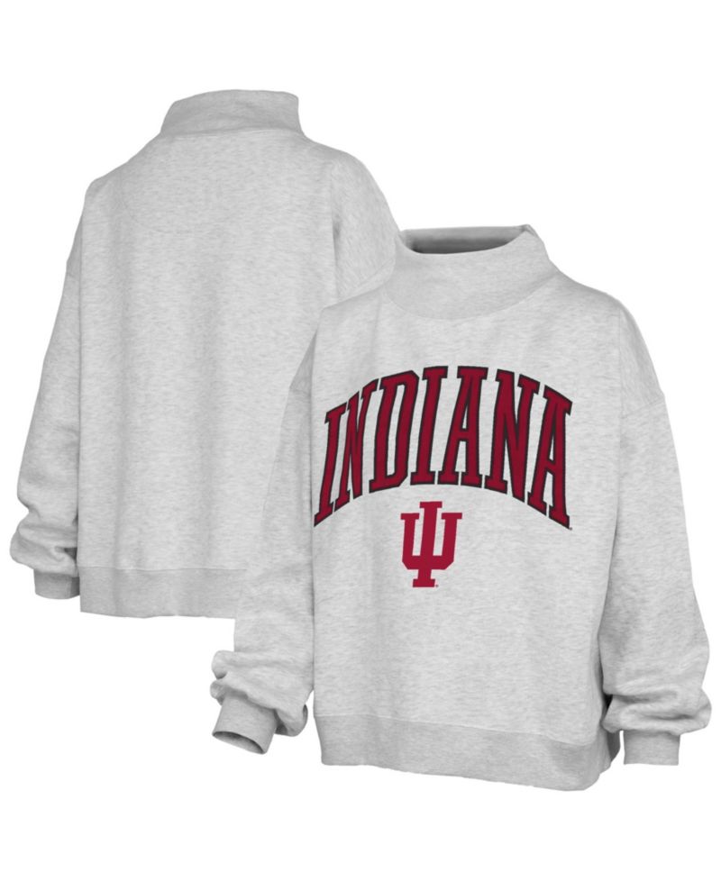 Women's Nelson Texture Lingo Indiana Hoosiers Oversized Mock-Neck Sweatshirt