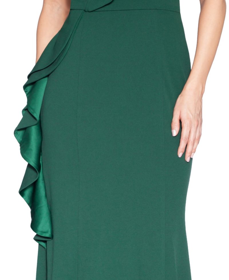 Women's Asymmetric Ruffled Sleeveless Gown
