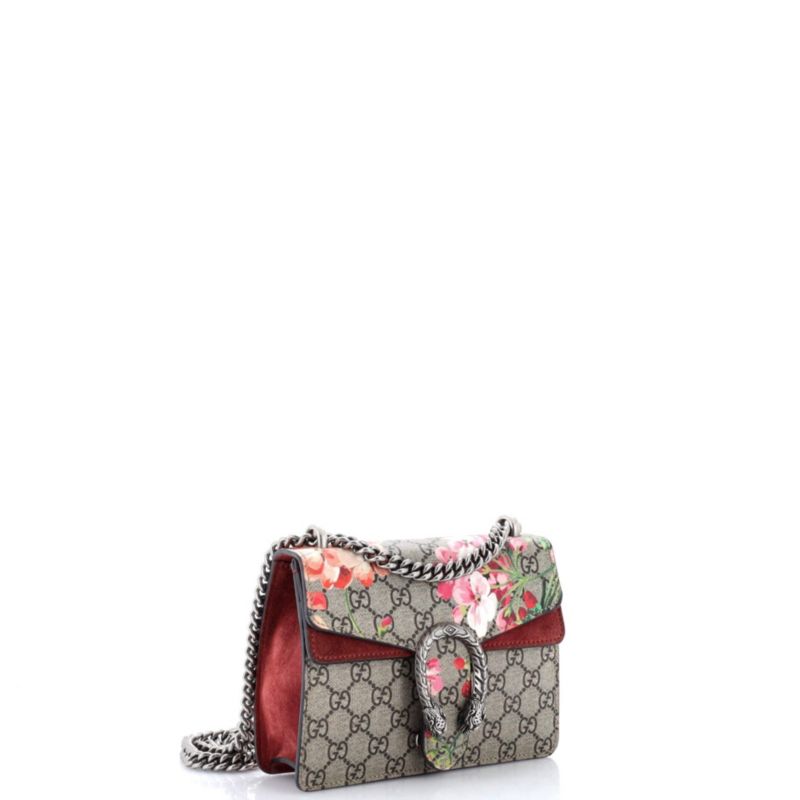 Mini Dionysus Bag Blooms Print GG Coated Canvas