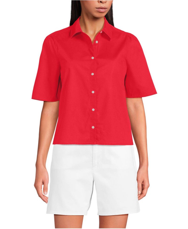 Women's Poplin Button Front Shirt