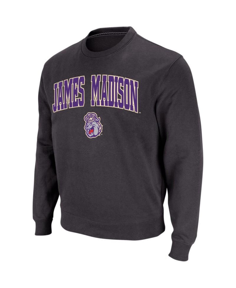 Men's James Madison Dukes Arch and Logo Crew Neck Sweatshirt