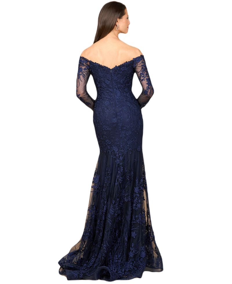Women's Off Shoulder Long Sleeve Mermaid Gown