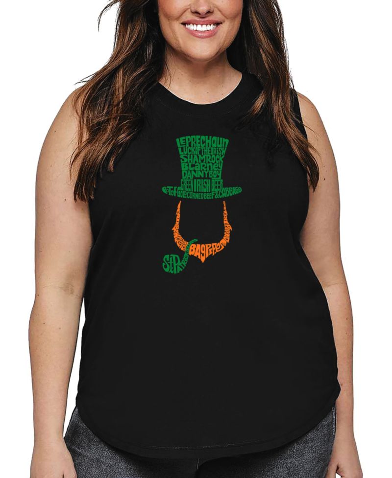 Plus Size Leprechaun Word Art Tank Top