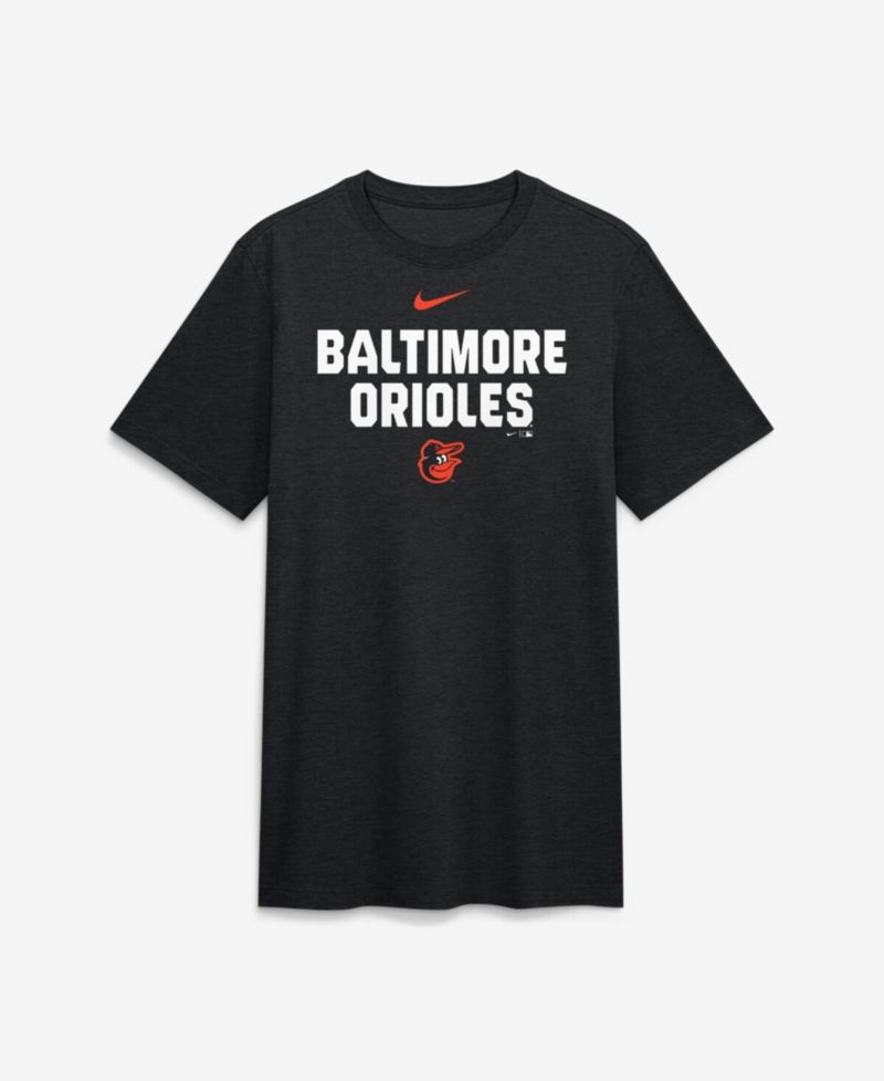 Men's Heather Black Baltimore Orioles Stacked Tri-Blend T-Shirt