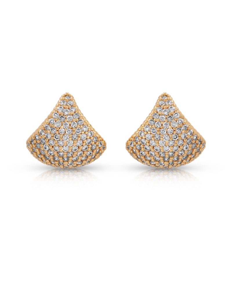 Pave Encrusted Huggies Hoops Earrings