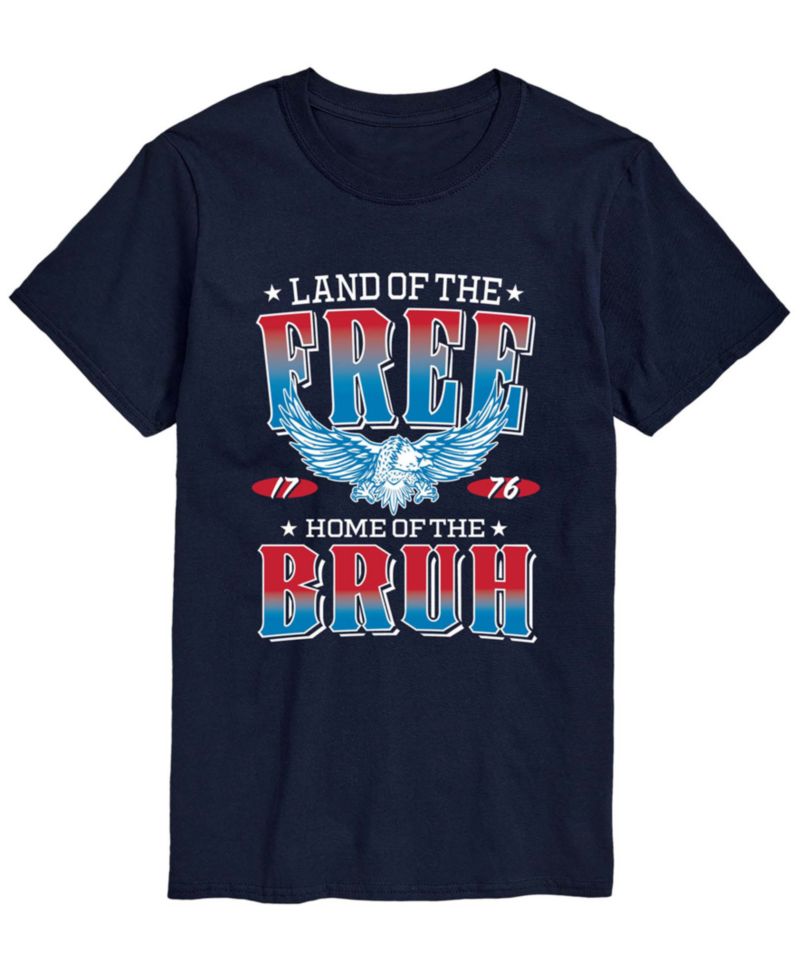 Men's Land Of The Free Home Of The Bruh Short-Sleeve Graphic T-Shirt