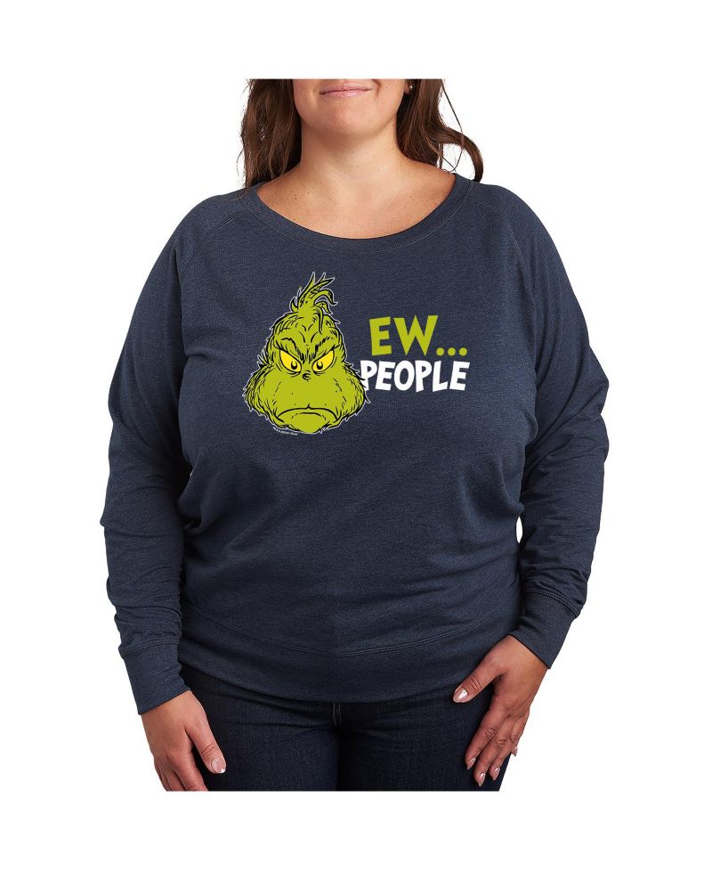 Plus Size Grinch Ew People Graphic Pullover T-shirt