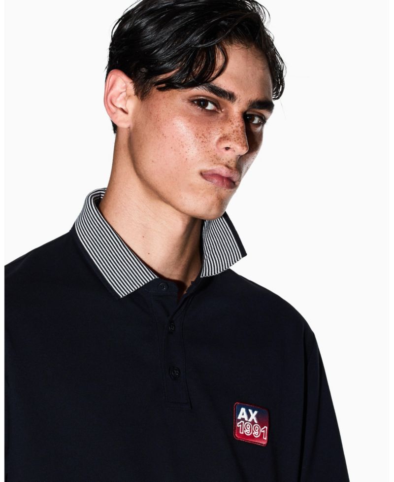 Men's Graphic Pique Collar Tipping Polo Shirt
