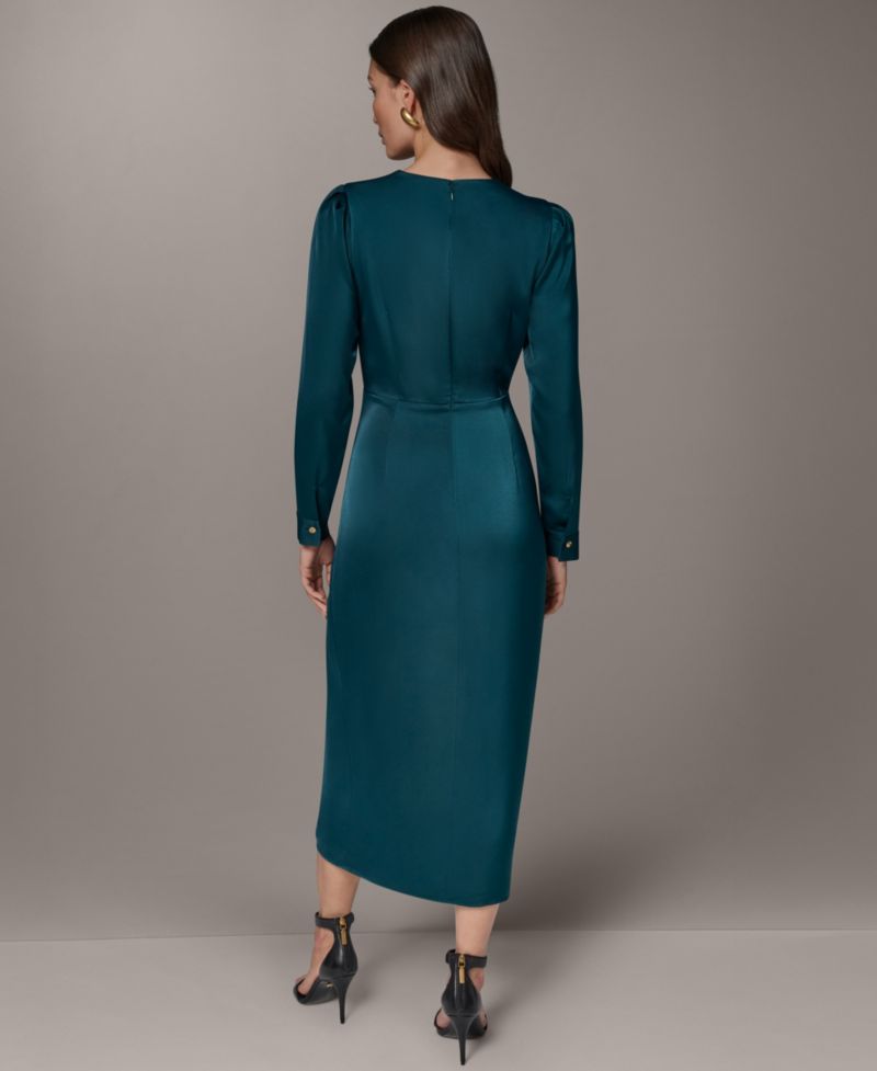 Petite Ruched Midi Dress