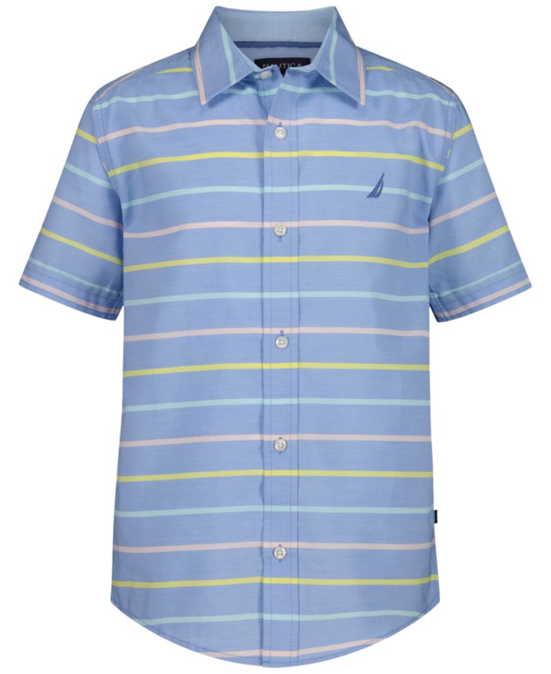 Boys' 8-20 Stripe Short-Sleeve Woven Shirt