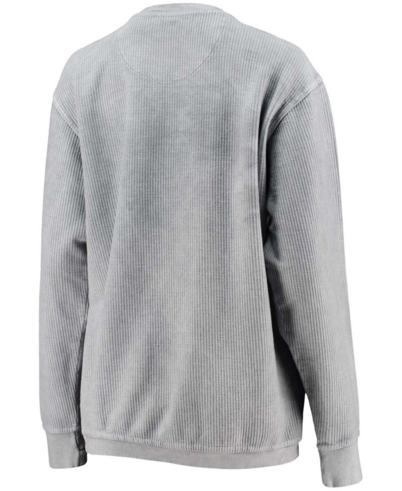 Women's Silver-Tone Northeastern Huskies Comfy Cord Vintage-Like Wash Basic Arch Pullover Sweatshirt