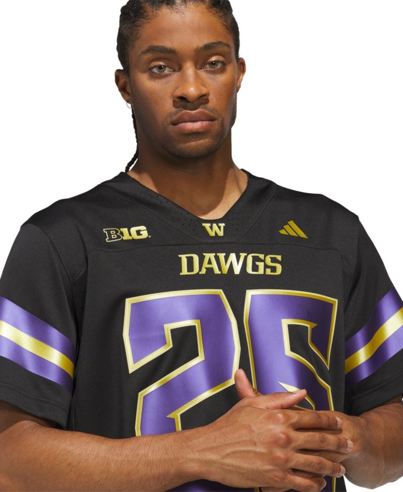 Men's #26 Black Washington Huskies Unleash the Dawgs Premier Strategy Jersey