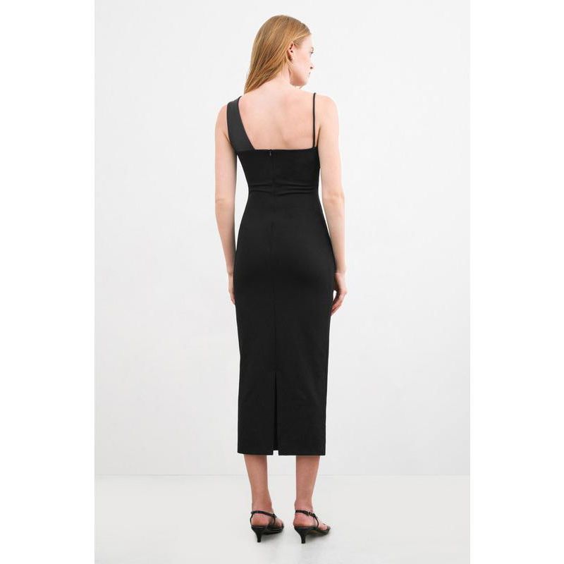 Women's Nova Asymmetric-Strap Sleeveless Midi Dress