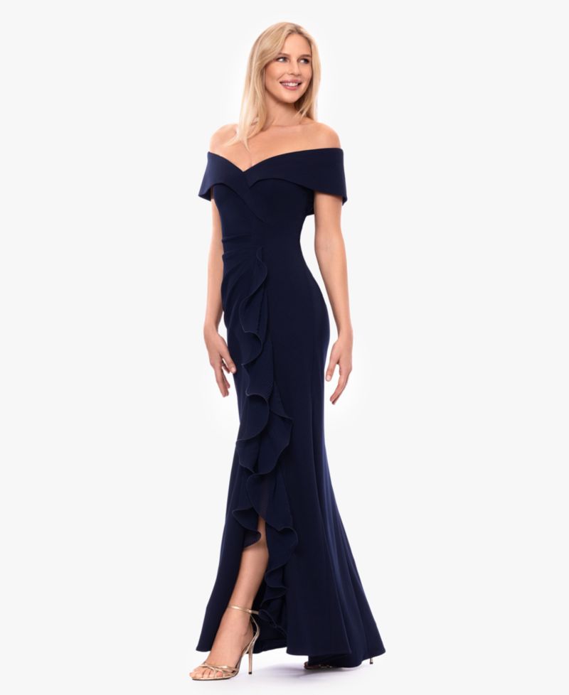 Women's Off-The-Shoulder Ruffled Gown