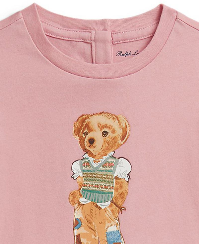 Ralph Lauren Baby Girls' Polo Bear Jersey T-Shirt and Shorts, 2-Piece Set