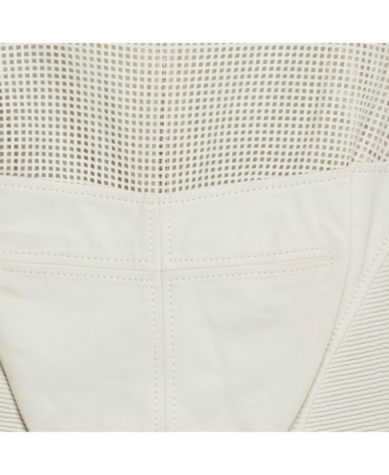Women's Collection White Leather Sleeveless Mini Dress