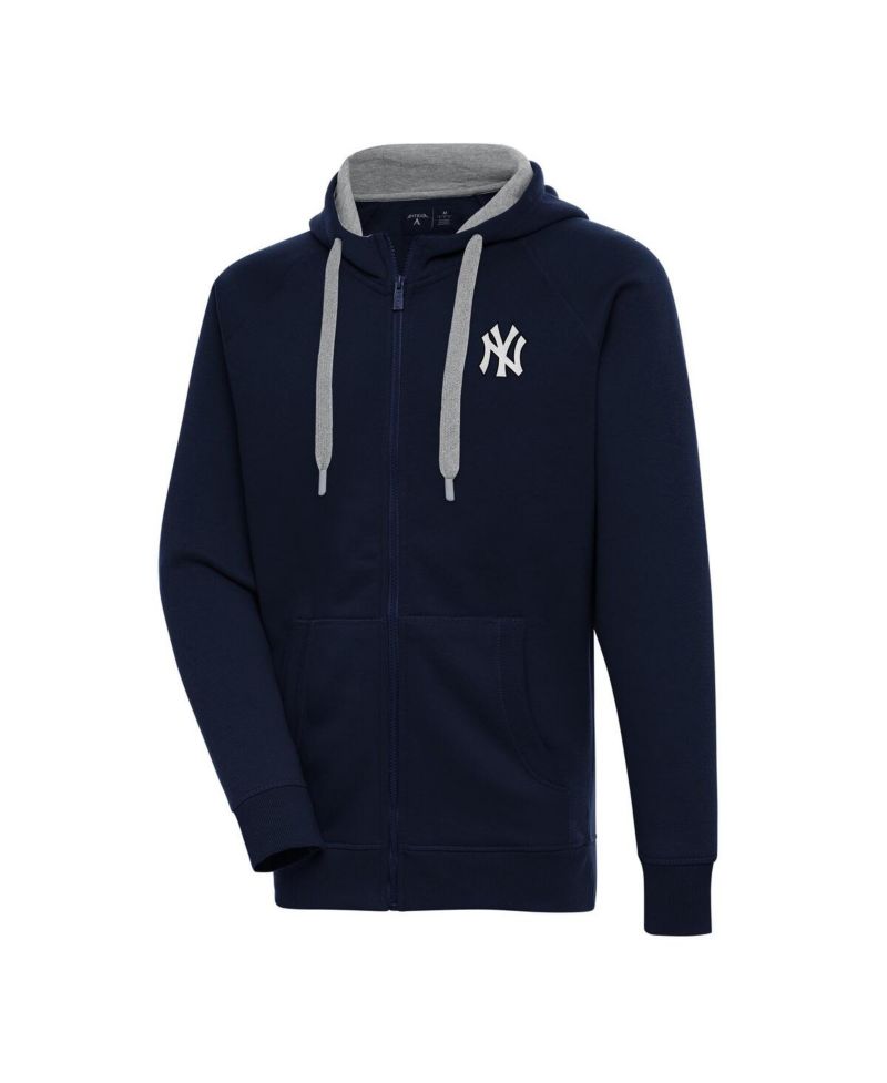 Men's Navy New York Yankees Metallic Victory Full-Zip Hoodie Jacket
