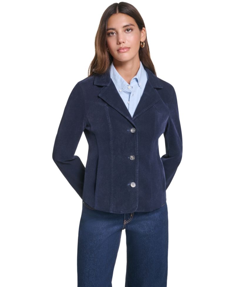 Women's Fitted Faux Suede Blazer