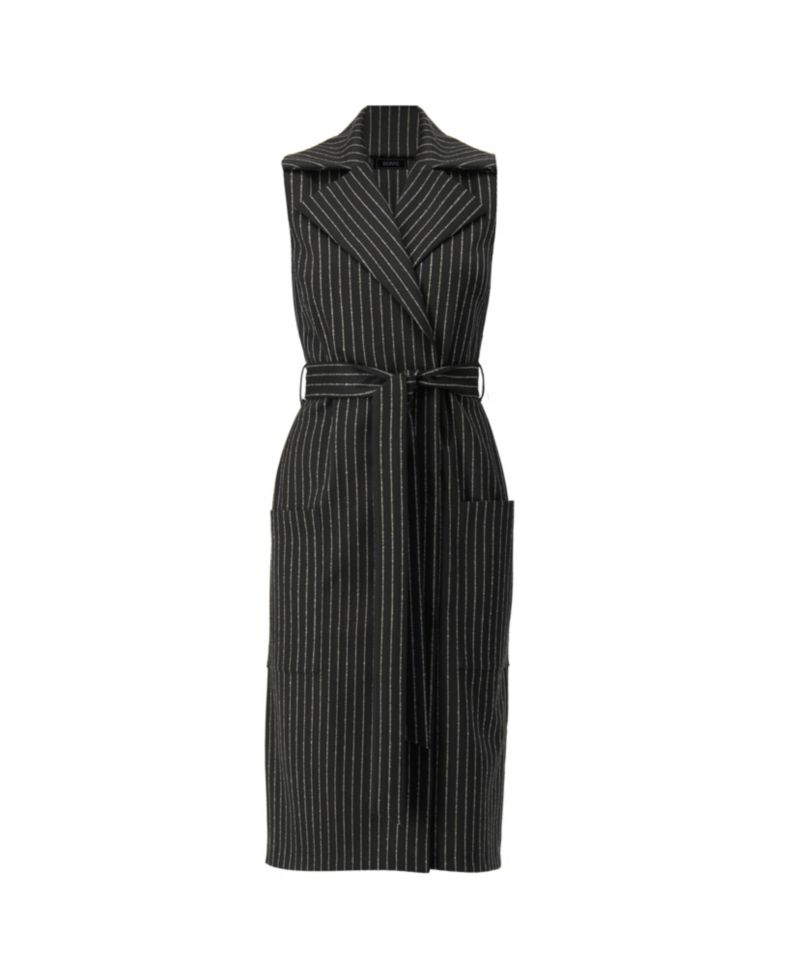 Women's Double-Breasted Striped Midi Dress