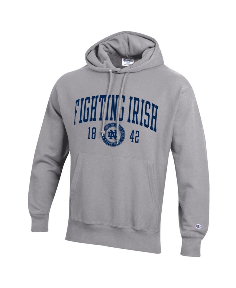 Men's Heather Gray Notre Dame Fighting Irish Established Reverse Weave Hoodie