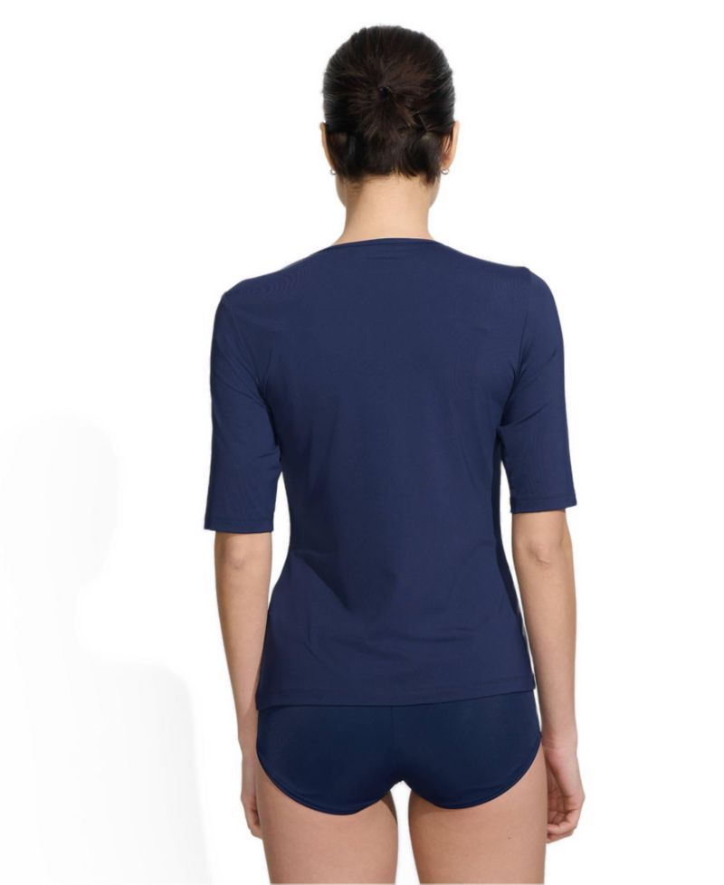 Women's SunShade UPF 50 Elbow Sleeve Rash Guard Swim Tee
