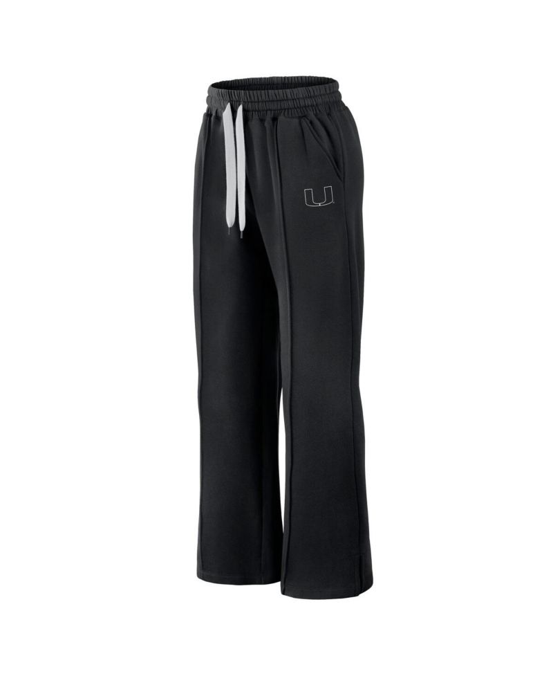 Women's Black Miami Hurricanes Prime Supersoft Fleece Flaired Sweatpants